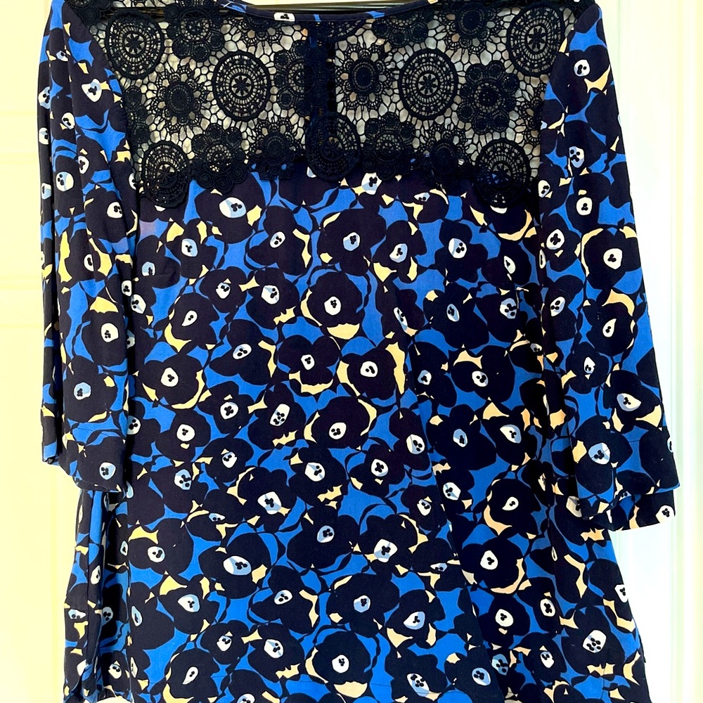 Boden floral top with crochet detail